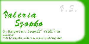 valeria szopko business card